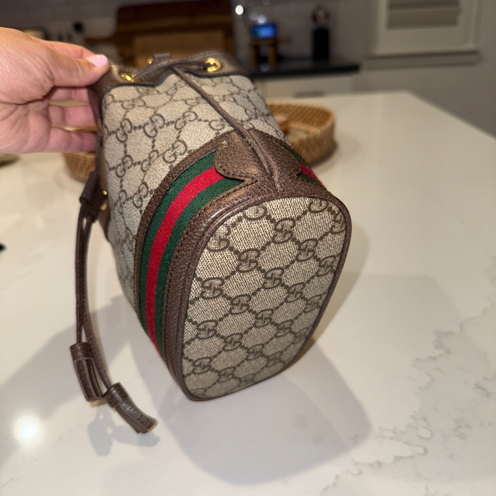 Authentic Gucci GG Supreme Monogram Web Mini Ophidia Bucket Bag - Picture 5 of 8
